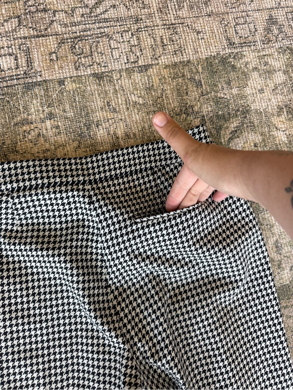 Sezane Clara Trousers Houndstooth High Waist Ankle Pants Black & White Size 6/8 - Picture 7 of 9